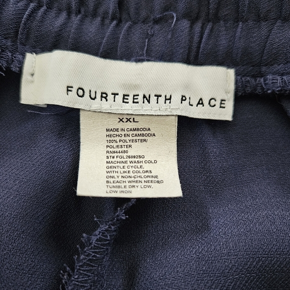 NWOT - Fourteenth Place Sheer Polyester Navy Midi Skirt - Size XXL - Picture 2 of 4